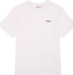 Koszulka damska Fila Lignano biała FAW1053 10001 XL. Białe bluzki damskie Fila, xl, bez wzorów, bez kołnierzyka, bez ramiączek. Za 119.49 zł.