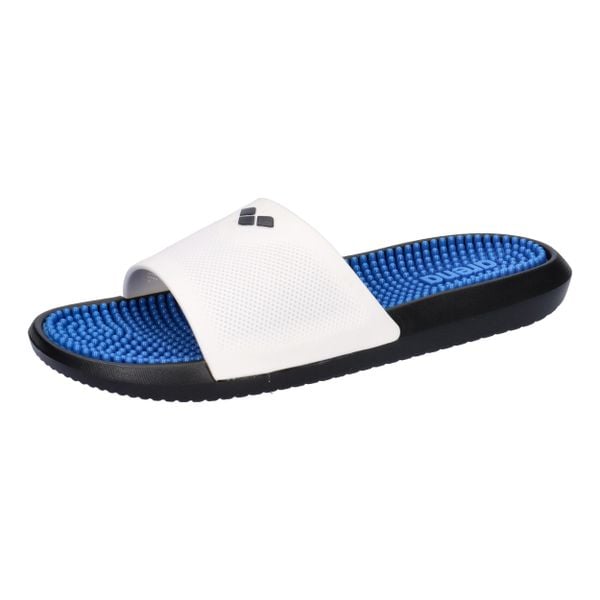 Klapki na basen Arena Marco X Grip Hook z wkładką masującą. Białe klapki damskie ARENA, bez wzorów, eleganckie, bez obcasa, bez zapięcia. Za 95.16 zł.