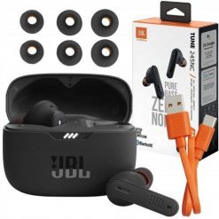 Słuchawki - Słuchawki bezprzewodowe dokanałowe JBL Tune 245NC Bluetooth 5.3 czarne. Czarne słuchawki bezprzewodowe JBL. Za 335.86 zł.