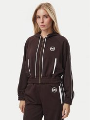 MICHAEL Michael Kors Bluza MR651X2K8N Brązowy ciemny Regular Fit. Brązowe bluzy damskie MICHAEL Michael Kors, l, bez wzorów, z syntetyku, bez ramiączek, bez kaptura. Za 789.99 zł.