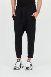 DSQUARED2 Czarne spodnie Ceresio 9 Relax Dan Pant. Czarne spodnie sportowe męskie Dsquared2, l, bez wzorów, z dresówki. W wyprzedaży za 999.99 zł.