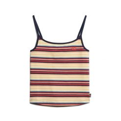 Damski tank top Superdry. Czerwone topy damskie Superdry, bez wzorów, bez kołnierzyka, bez ramiączek. Za 102.75 zł.
