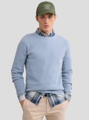 Sweter męski bawełniany błękitny Neilon 400. Niebieskie swetry męskie BIG STAR, l, bez wzorów, z bawełny, biznesowe, bez kołnierzyka, bez ramiączek. W wyprzedaży za 99.99 zł.