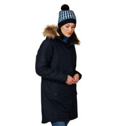 Parka damska Helly Hansen Mayen. Niebieskie parki damskie Helly Hansen, na zimę, bez wzorów, bez kaptura. W wyprzedaży za 660.90 zł.