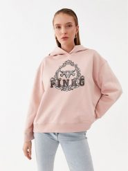 Pinko Bluza Sisma 101767 A13M Różowy Regular Fit. Czerwone bluzy damskie Pinko, m, bez wzorów, z bawełny, bez ramiączek, bez kaptura. Za 469.99 zł.