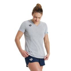 Koszulka damska Arena Team T-Shirt Panel. Szare koszulki sportowe damskie ARENA, s, bez wzorów, z bawełny, bez ramiączek, do biegania. Za 99.00 zł.