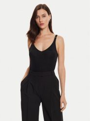 Morgan Top 232-DANIEL Czarny Slim Fit. Czarne topy damskie Morgan, xl, bez wzorów, z syntetyku, bez kołnierzyka, bez ramiączek. Za 99.99 zł.
