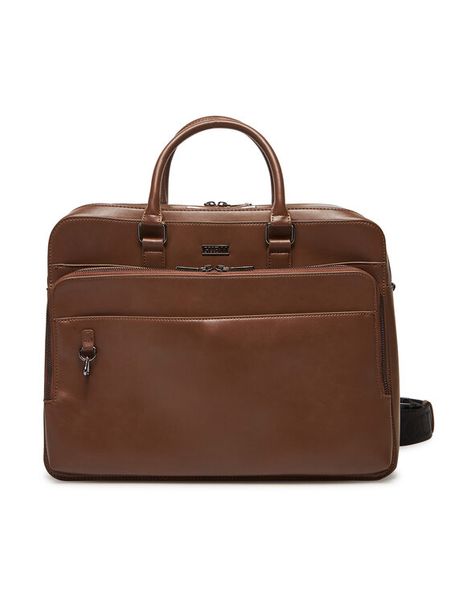 Guess Torba na laptopa HMBOCA P5338 Brązowy. Brązowe torby na laptopa damskie Guess, z aplikacjami, ze skóry. Za 369.99 zł.