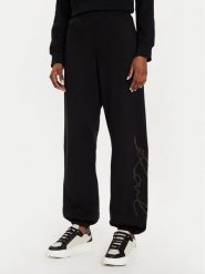 KARL LAGERFELD Spodnie dresowe 245W1053 Czarny Regular Fit. Czarne spodnie sportowe damskie KARL LAGERFELD, bez wzorów, z bawełny. Za 549.99 zł.