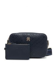 Tommy Hilfiger Torebka Th Distinct Camera Bag Mono AW0AW17221 Granatowy. Niebieskie listonoszki damskie Tommy Hilfiger, bez wzorów, ze skóry, bez dodatków. Za 449.99 zł.