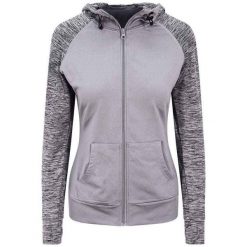 Damska Bluza Z Kapturem Z Kontrastowym Zamkiem Błyskawicznym. Szare bluzy damskie JUST COOL, l, bez wzorów, bez ramiączek, z kapturem. Za 188.99 zł.
