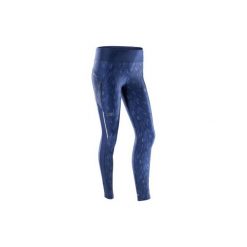 Legginsy damskie do biegania RUN DRY+. Fioletowe legginsy damskie KALENJI, bez wzorów, z elastanu. Za 59.99 zł.