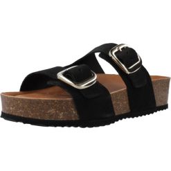 Sandały GEOX D BRIONIA H Czarny. Czarne sandały damskie Geox, bez wzorów, ze skóry, bez obcasa, bez zapięcia. Za 403.99 zł.