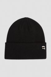 KARL LAGERFELD Czapka zimowa Ikon. Czarne czapki damskie KARL LAGERFELD, na zimę, bez wzorów, z dzianiny, eleganckie. W wyprzedaży za 299.99 zł.