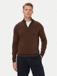 Aeronautica Militare Sweter 262MA1670UL00506 Brązowy Regular Fit. Brązowe swetry męskie Aeronautica Militare, l, bez wzorów, z bawełny, bez kołnierzyka, bez ramiączek. Za 569.99 zł.