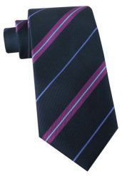 Klasyczny Krawat Klubowy - Alties - Granat w Prążek. Niebieskie krawaty i muchy Alties, bez wzorów, z tkaniny, eleganckie. Za 49.00 zł.