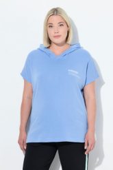Damskie Bluza funkcyjna szybkoschnąca kaptur bez rękawów. Niebieskie bluzy damskie Ulla Popken, plus size, bez wzorów, z bawełny, sportowe, bez ramiączek, z kapturem. Za 239.99 zł.