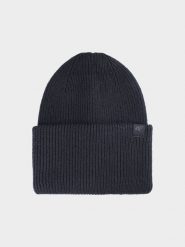4F Czapka beanie uniseks - czarna Uniwersalny. Czarne czapki męskie 4F, na zimę, bez wzorów, z syntetyku. W wyprzedaży za 49.99 zł.