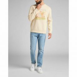 LEE CAN'T BUST 'EM SWS BEIGE L80QTJTL 112140867. Brązowe bluzy męskie Lee, l, bez wzorów, bez ramiączek, bez kaptura. Za 129.99 zł.