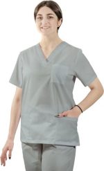 Visent BLUZA MEDYCZNA DAMSKA BLUZA LEKARSKA jasnoszary XXXL. Szare bluzy damskie Visent, bez wzorów, bez ramiączek, bez kaptura. Za 59.99 zł.