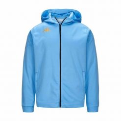 Kurtka z dresu Kappa Grevolo. Niebieskie kurtki męskie Kappa, bez wzorów, z dresówki, sportowe, bez kaptura. Za 285.50 zł.