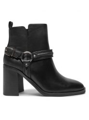 Aldo Botki Catasetum 13805490 Czarny. Czarne botki damskie Aldo, bez wzorów, ze skóry, bez obcasa, na słupku, bez zapięcia. Za 309.99 zł.