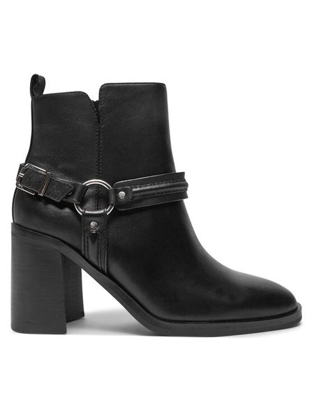Aldo Botki Catasetum 13805490 Czarny. Czarne botki damskie Aldo, bez wzorów, ze skóry, bez obcasa, na słupku, bez zapięcia. Za 385.99 zł.