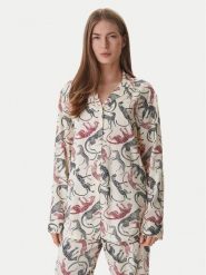 Tommy Hilfiger Koszulka piżamowa UW0UW06243 Écru. Koszule nocne damskie Tommy Hilfiger, bez wzorów, z wiskozy, bez ramiączek. Za 249.99 zł.