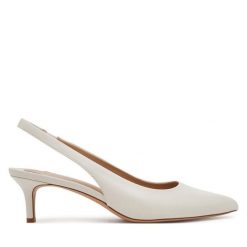 Czółenka LAUREN RALPH LAUREN. Białe czółenka damskie Lauren Ralph Lauren, bez wzorów, bez obcasa, bez zapięcia. Za 559.99 zł.