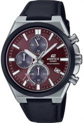 Zegarek Casio Casio Edifice EQS-950BL-5A Zegarek męski bordowa tarcza 44 mm. Czerwone zegarki męskie Casio, bez wzorów. Za 698.99 zł.