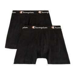 Bokserki Męskie (zestaw 2 Sztuk). Czarne bokserki męskie Champion, bez wzorów, z bawełny. Za 115.99 zł.