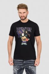 DSQUARED2 Czarny t-shirt Cool Fit Tee. Czarne t-shirty męskie Dsquared2, l, bez wzorów, bez kołnierzyka, bez ramiączek. W wyprzedaży za 799.99 zł.