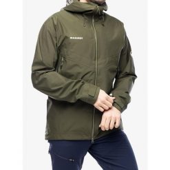 Kurtka z membraną męska Mammut Crater IV HS Hooded Jacket. Zielone kurtki męskie Mammut, m, bez wzorów, bez kaptura. Za 1,890.95 zł.