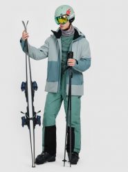 4F Spodnie narciarskie z szelkami membrana Dermizax 20000 męskie - oliwkowe XL. Brązowe spodnie sportowe męskie 4F, m, bez wzorów, narciarskie, Dermizax. Za 999.99 zł.