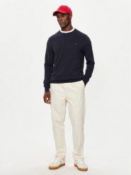 Tommy Hilfiger Sweter MW0MW14748 Granatowy Regular Fit. Niebieskie swetry męskie Tommy Hilfiger, m, bez wzorów, z bawełny, bez kołnierzyka, bez ramiączek. Za 379.99 zł.