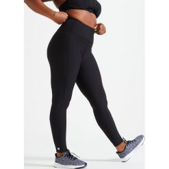 Legginsy fitness damskie Domyos. Czarne legginsy damskie DOMYOS, bez wzorów, z elastanu. Za 79.99 zł.