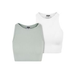 Top W Prążki Dla Kobiet (zestaw 2 Sztuk). Brązowe topy damskie Urban Classics, xl, bez wzorów, sportowe, bez kołnierzyka, bez ramiączek. Za 67.99 zł.