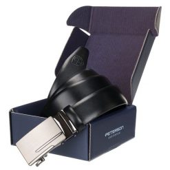 Pasek męski Peterson PTN 2771469 czarny. Czarne paski męskie Peterson, ze skóry, eleganckie. Za 79.99 zł.