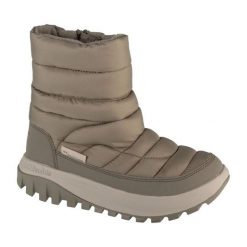 Buty śniegowce Columbia Snowtrot Mid 2075111395 szare zielone. Zielone śniegowce damskie z gumy, bez zapięcia. Za 553.20 zł.
