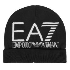 Czapka EA7 Emporio Armani. Czarne czapki damskie EA7 Emporio Armani, na zimę, bez wzorów. Za 149.99 zł.