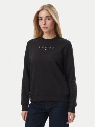 Tommy Jeans Bluza DW0DW23403 Czarny Regular Fit. Czarne bluzy damskie Tommy Jeans, m, bez wzorów, z bawełny, bez ramiączek, bez kaptura. Za 449.99 zł.
