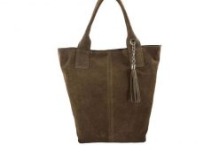Shopper bag skórzana BARBERINI'S c. beżowa 375/8-9. Brązowe shopperki damskie Barberinis, bez wzorów, ze skóry, zamszowe, bez dodatków. Za 199.99 zł.