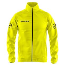 Kurtka Givova Rain Basico Fluo pomarańczowa. Żółte kurtki męskie Givova, m, bez wzorów, sportowe, bez kaptura. Za 70.04 zł.