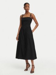 Guess Sukienka letnia W6GK44 W1884 Czarny Regular Fit. Czarne sukienki damskie Guess, na lato, xs, z aplikacjami, z bawełny, bez kołnierzyka, bez ramiączek. Za 694.99 zł.