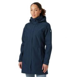 Kurtka uniwersalna damska Helly Hansen W Aden Long Coat. Niebieskie kurtki sportowe damskie Helly Hansen, s, bez wzorów, z syntetyku, bez ramiączek, z kapturem, trekkingowe. Za 842.00 zł.