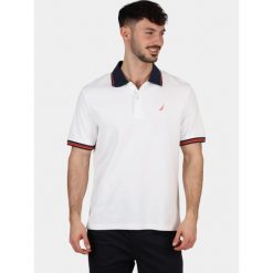 Koszulka polo męska Nautica Leonid. Białe koszulki sportowe męskie Nautica, m, bez wzorów, bez ramiączek, żeglarskie. Za 429.00 zł.