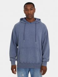 Brave Soul Bluza MSS-627RYLANDS Niebieski Straight Fit. Niebieskie bluzy męskie Brave Soul, m, bez wzorów, z bawełny, bez ramiączek, bez kaptura. Za 189.99 zł.