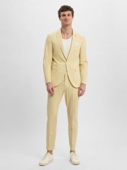 Finshley & Harding London garnitur slim fit - Brixdon-Hoxdon Mężczyźni Slim Fit żółty, 44. Żółte garnitury męskie Finshley & Harding London, m, bez wzorów, eleganckie. Za 1,199.95 zł.