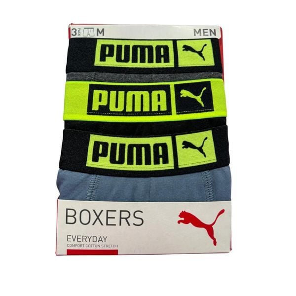 Bokserki męskie Puma BASIC PLACED LOGO ELASTIC 3-PACK 93554806. Bokserki męskie Puma, bez wzorów, z bawełny. Za 150.75 zł.