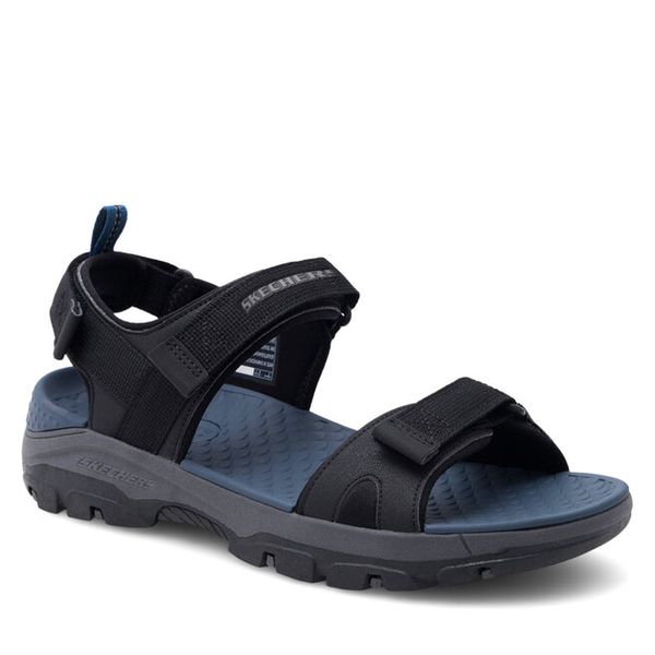 Sandały Skechers. Czarne sandały męskie Skechers, bez wzorów, bez zapięcia. Za 239.99 zł.